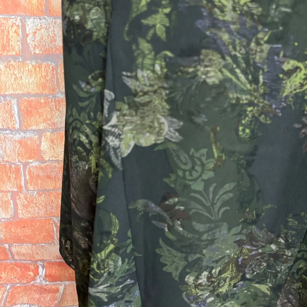 Jones Wear Plus‎ Size Floral Georgette Midi Skirt